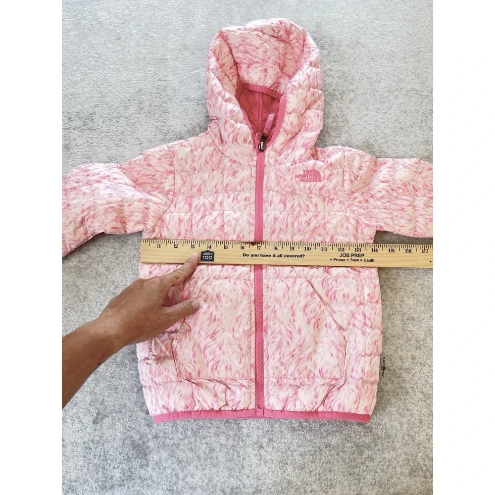 THE NORTH FACE Kid Thermoball Full Zip Hooded Jacket Pink Size 5 Reversible